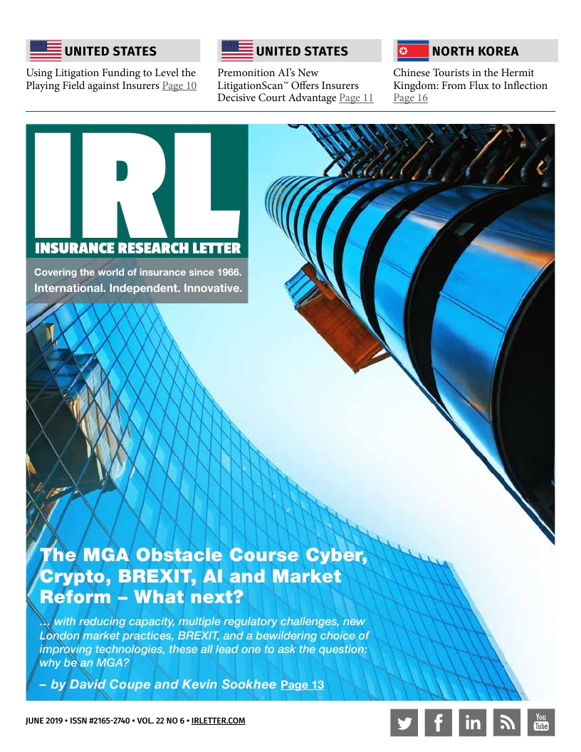Insurance Research Letter June Issue: LitigationScan™ Offers Insurers Decisive Court Advantage