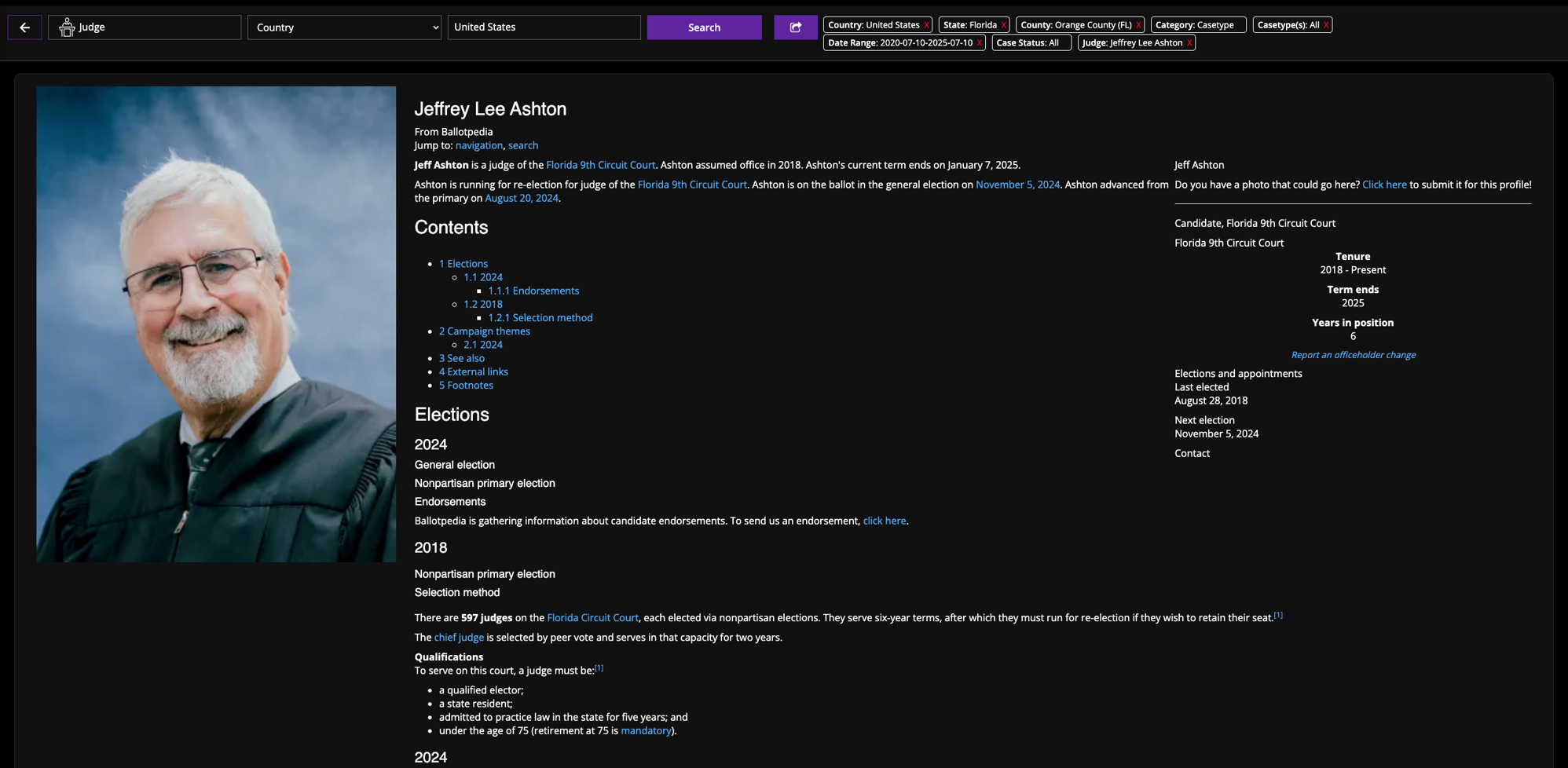 Judge View screenshot