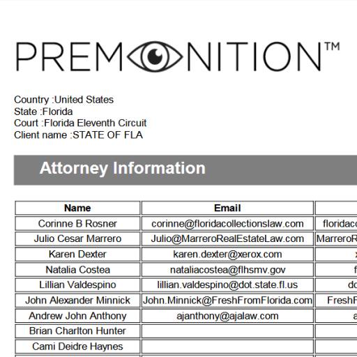 Premonition Big Data Analytics
