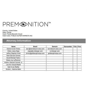 Premonition Big Data Analytics