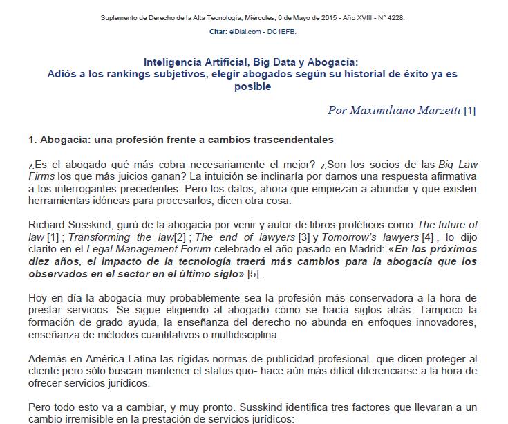 Artificial Intelligence,Big Data and Advocacy (Spanish)