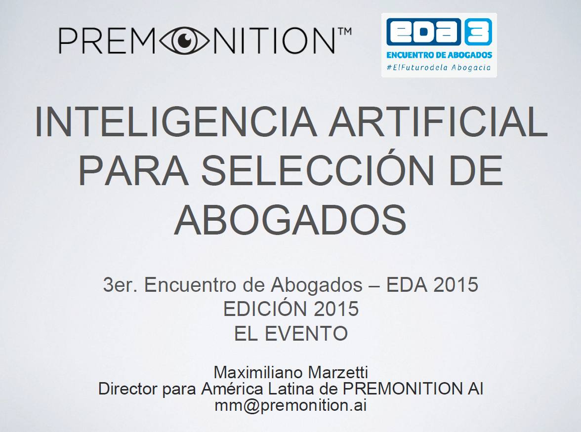 Premonition Big Data Analytics